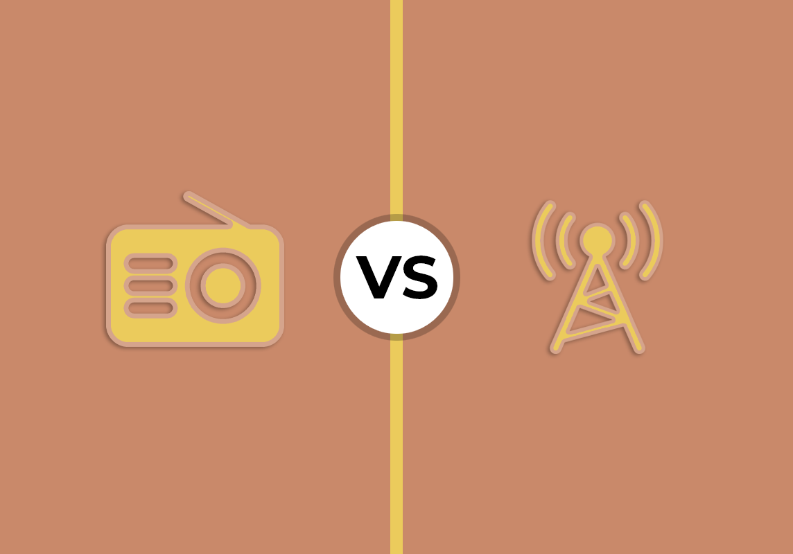 An internet radio vs traditional radio comparison that explains how internet radio is marketed